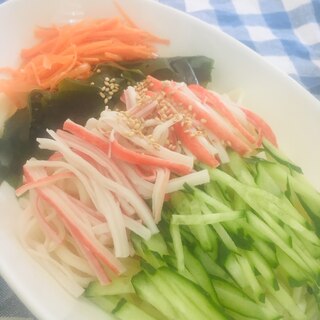 ♡野菜たっぷり！青じそ香るさっぱりサラダうどん♡